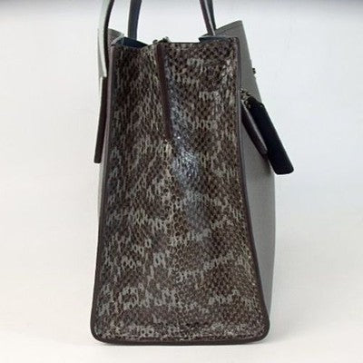 Coach Python Pattern 2way Shoulder Bag Handbag Zip bag Grey Lrather Women's