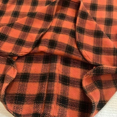 The Flat Head Heavy Flannel Shirt Size 40/L Orange and Black Cotton