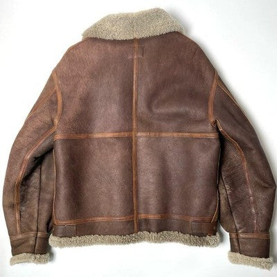 AVIREX Mouton Jacket Mouton flight jacket B-3 Brown Size 40 Boa Bomber