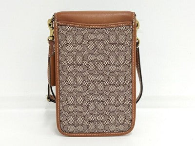 COACH Fawn Crossbody Micro Signature Jacquard Shoulder Bag Leather Canvas