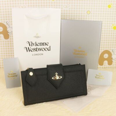 chose 3colors Vivienne Westwood Long Bi-fold Wallet 66VV906 Black Rose Blue