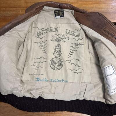 used size 40 AVIREX  Type G-2 Men's Flight jacket 80's rider's jacket brown