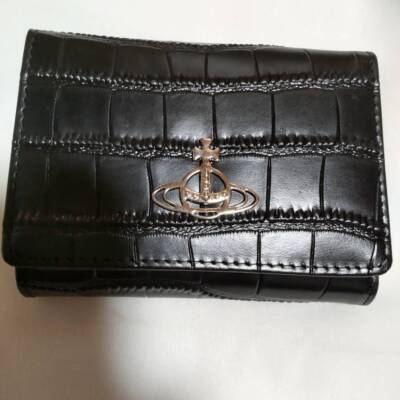 Vivienne Westwood Crocodile Pattern Multi-Card Pocket Wallet Black