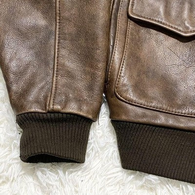VTG Avirex A-2  Leather Jacket Flight jacket A-2 Patch Patch M Vintage 80s