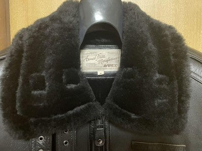 AVIREX B-3 Base  Flight Jacket bomber jacket sheepskin size M Black