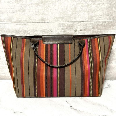 Longchamp Tote Bag Handbag canvas bag leather bag stripes Women's Bag