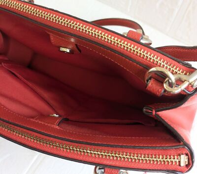 COACH Tote Bag Signature Patent Shoulder bag 2way Zip bag leather Orange