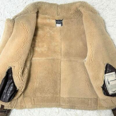 AVIREX B3 Flight Jacket Mouton jacket Sheepskin Boa Dark Brown Size 40 L