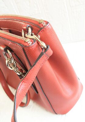 COACH Tote Bag Signature Patent Shoulder bag 2way Zip bag leather Orange