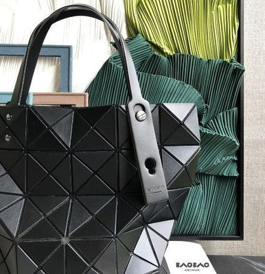 BAO BAO Issey Miyake Lucent Matte Tote Bag From Japan 34 x34 cm Blacksp