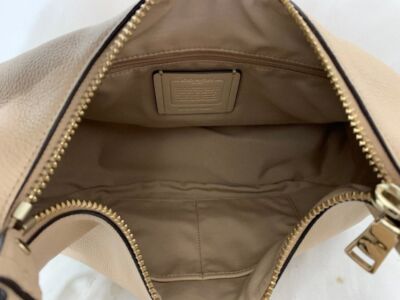 COACH 2way bag handbag tote bag Shoulder bags Zip bag Beige Leather Women s