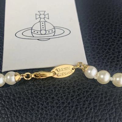 Vivienne Westwood Necklace Olympia Pearl Choker Gold Total length 44cm Boxed