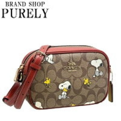 COACH x Peanuts Snoopy Mini Jamie 2-way Camera Bag Signature Canvas CF248 New
