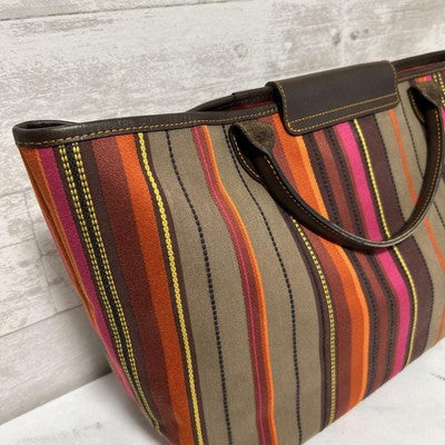Longchamp Tote Bag Handbag canvas bag leather bag stripes Women's Bag