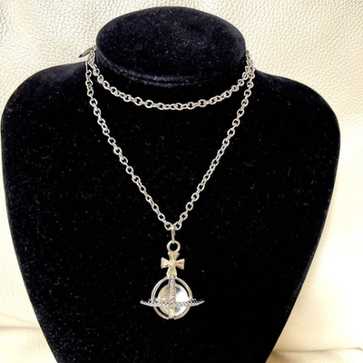 Vivienne Westwood Orb Globe Necklace Silver Clear Accessories Box included New