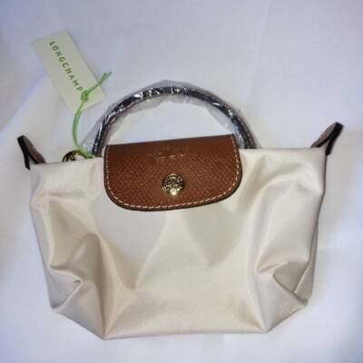 Longchamp XS size Tote Bag Handbag nylon bag Shoulder bag Ivory/PAPIER