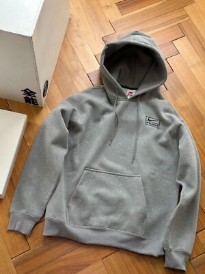 see description size S-XL Nike Stussy logo embroidered padded sweatshirt hoodie