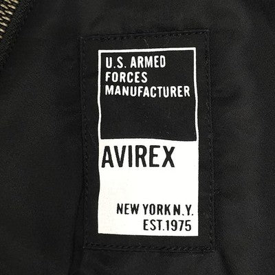 AVIREX Nylon Stadium Jacket Stars and Stripes Black sizeL American Casual
