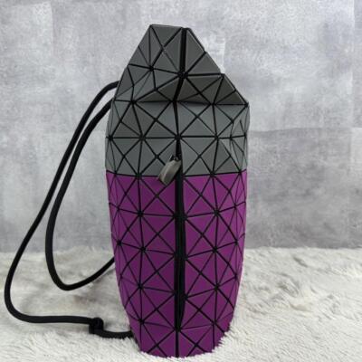 Bao Bao Issey Miyake leather backpack bicolor drawstring Gray Purple used