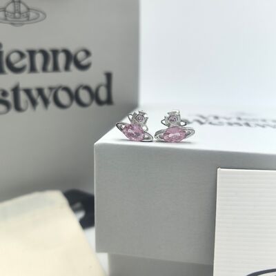 check description Vivienne Westwood Star Love ALLIE Oval Zirconia Earrings