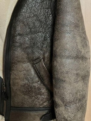 Avirex B-3 Flight Leather Jacket Mouton Size 40 Military Vintage Dark Brown