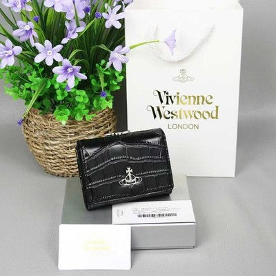 Vivienne Westwood Crocodile Pattern Multi-Card Pocket Wallet Black