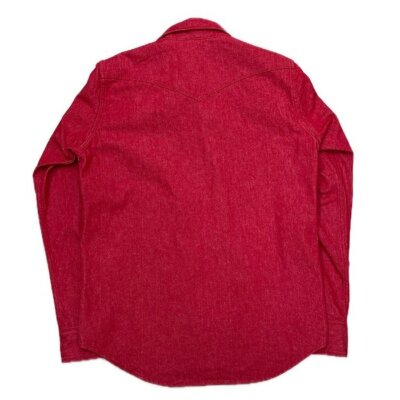 check description IRON HEART IHSH-396/13oz Color Denim Western Shirt biker Red