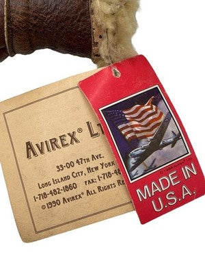 AVIREX B-3 Mouton Flight Jacket Limited Edition Custom Paint 38 Brown