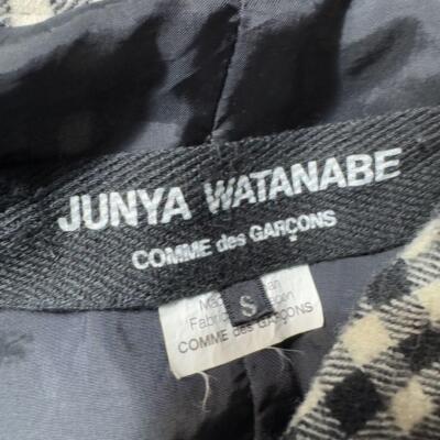 Junya Watanabe Comme des Garcons 07AW shrunken twisted riders jacket, check