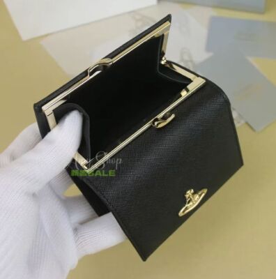 Vivienne Westwood Folding clasp tri-fold wallet Multi-Card Pocket Leather