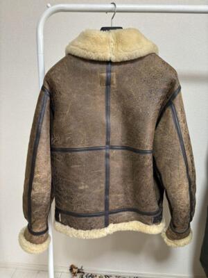 USA made AVIREX B-3 vintage jacket brown lining boa material for men