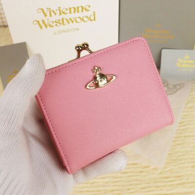 chose 3color Vivienne Westwood Bi-fold Wallet 88VV706 Black Rose Pink