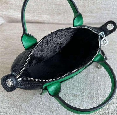 Longchamp Le Plague XS size Tote Bag Hand bag Shoulder bag Green Leather