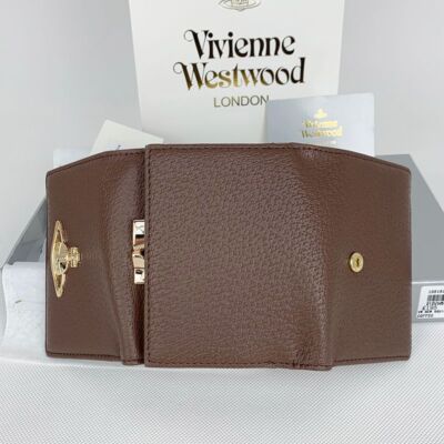 Vivienne Westwood Tri-fold Wallet Vivienne Westwood Clasp Wallet 13V138 Coffee