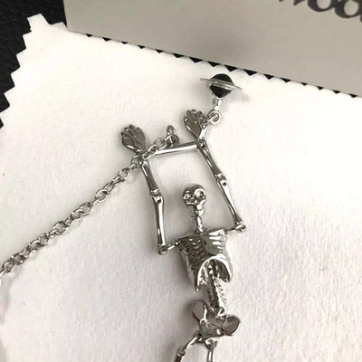 Vivienne Westwood Skeleton Bracelet, Silver, Skull, Mermaid, Length: 18.5cm