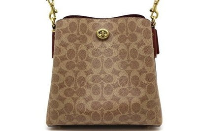 COACH Willow Bucket Bag Signature Canvas C3890 Tan Last Outlet NEW