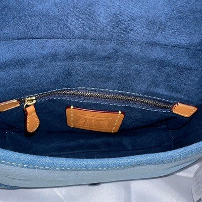 COACH Soho Shoulder Bag Upcycled Repurposed Denim Blue CR737 outlet