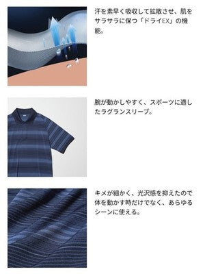 see description size Uniqlo Men's Dry EX polo shirt Adam Scott model