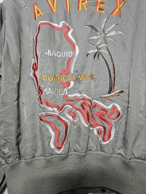 Avirex MA-1 Sukajan flight jacket embroidered Philippines map Tailor M Green