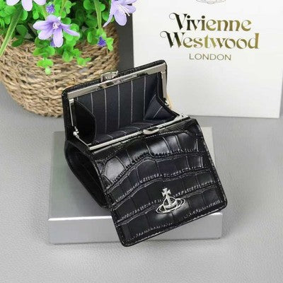 Vivienne Westwood Crocodile Pattern Multi-Card Pocket Wallet Black