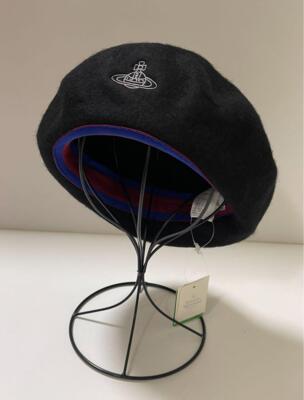 check description chose color Vivienne Westwood Beret hat Beige wool embroidery