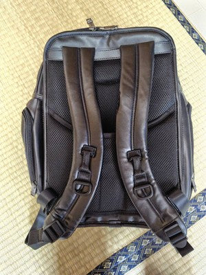 Black Leather tumi Alpha 3 Brief Pack Backpack 9603578DL3
