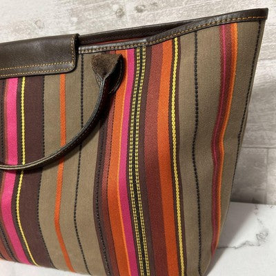 Longchamp Tote Bag Handbag canvas bag leather bag stripes Women's Bag