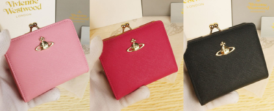 chose 3color Vivienne Westwood Bi-fold Wallet 88VV706 Black Rose Pink