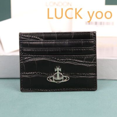 Vivienne Westwood Short Wallet Embossed Card Holder Leather Money 14266 Black