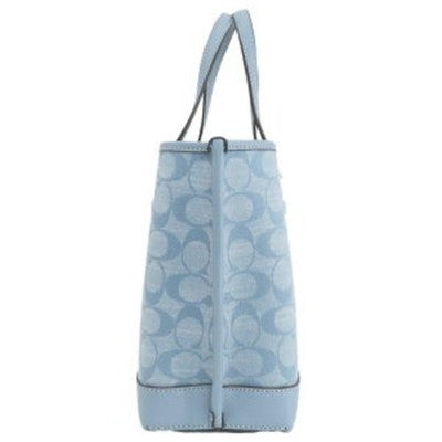 COACH Mollie Tote 25 Shoulder Bag Signature Chambray Light Blue CH228 Outlet New