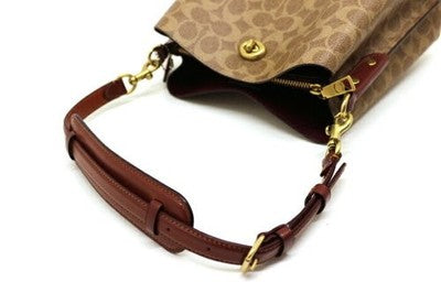COACH Willow Bucket Bag Signature Canvas C3890 Tan Last Outlet NEW