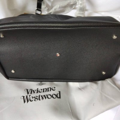 Vivienne Westwood Hamilton Tote Bag Orb Logo Leather Grain Black Outlet Products