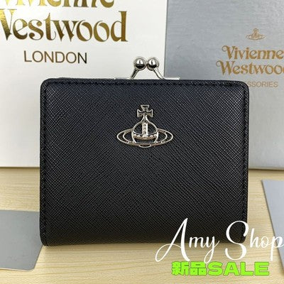 Vivienne Westwood Leather Multi-Card Pocket Snap button closure Wallet NEW