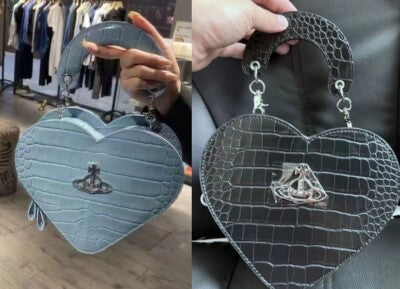 see description 2 color Vivienne Westwood Crocodile Pattern Cowhide Shoulder Bag
